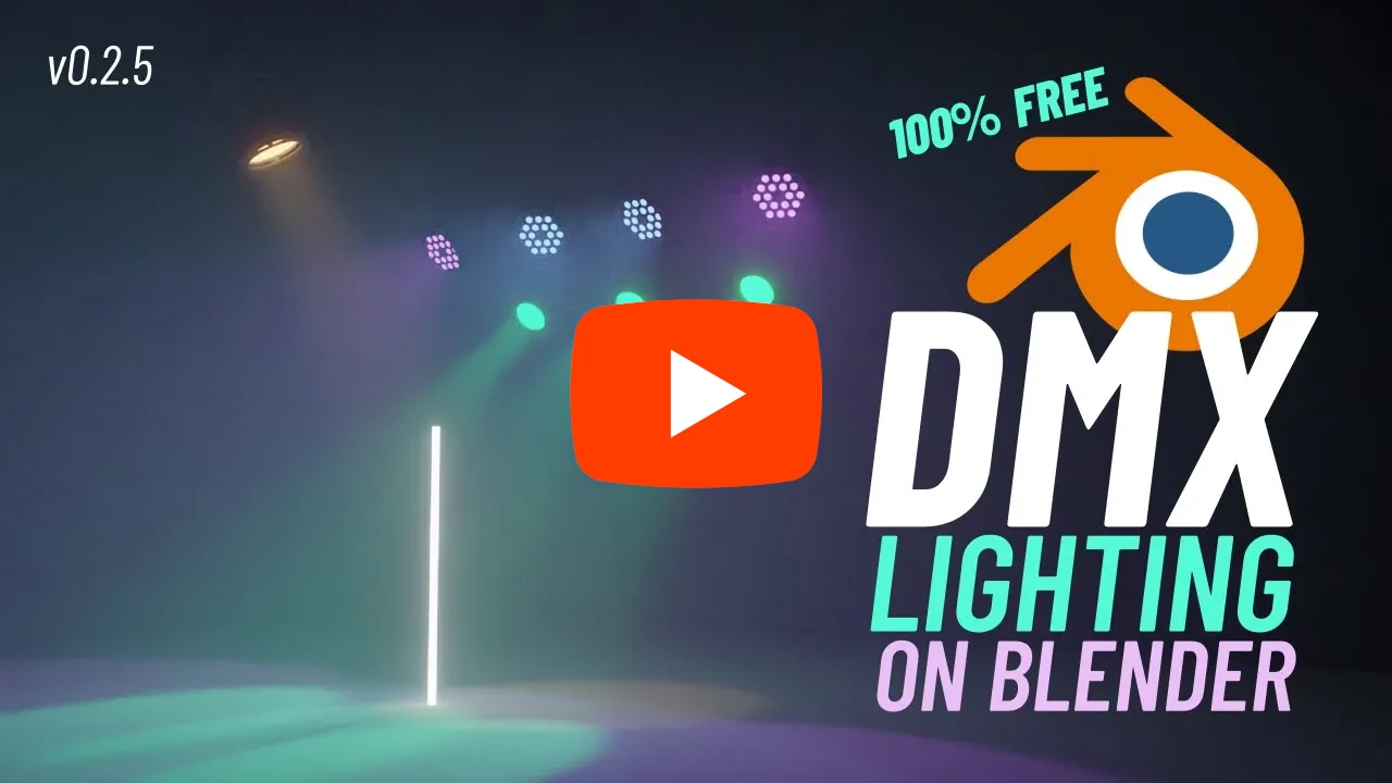 Video: BlenderDMX: 100% Free DMX Photorealistic Visualization!