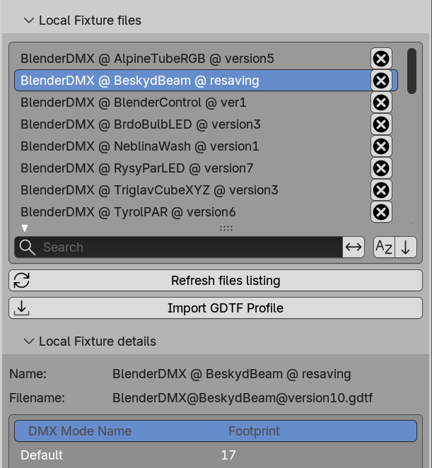 GDTF Files Management